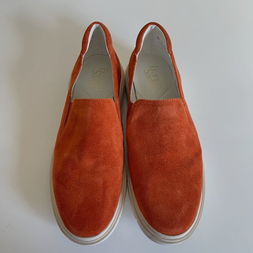 Franco Sarto L-Mayve Slip On Orange Suede Loafers Leather 8 M - Picture 9 of 10